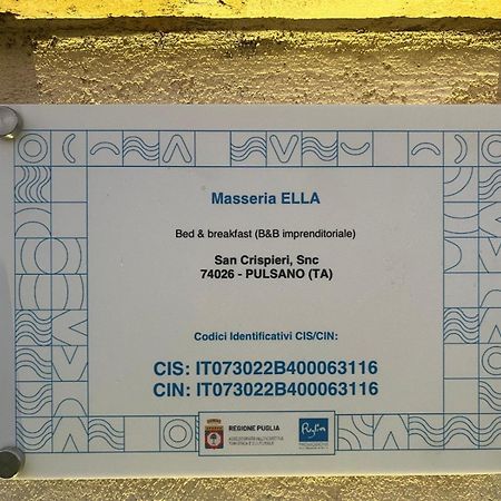 Masseria Ella Pulsano Exterior foto